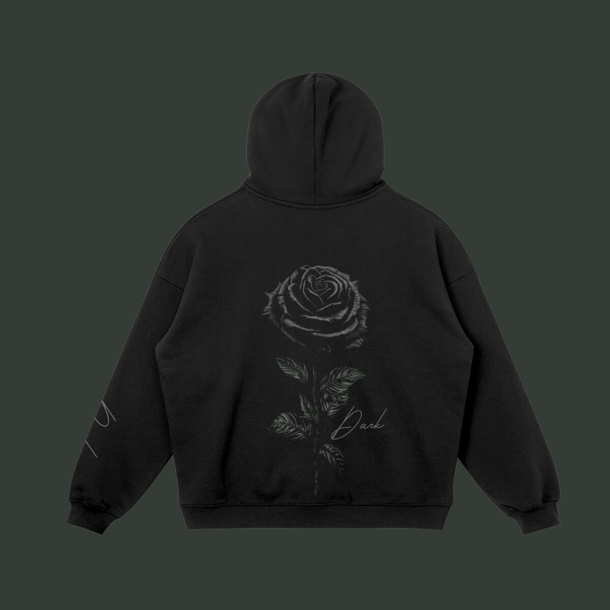 Black hoodie with a rose shop