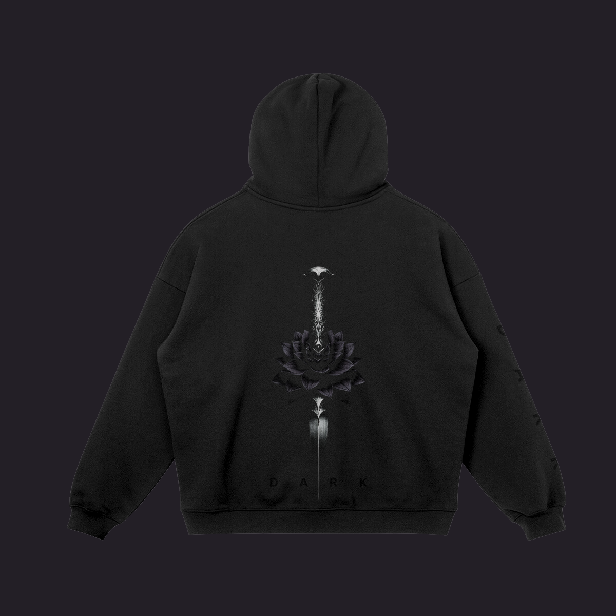 Dagger & Dahlia - True Black Fleece-Lined Hoodie