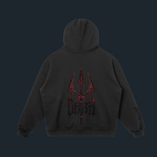 The Trident - True Black Fleece-Lined Hoodie