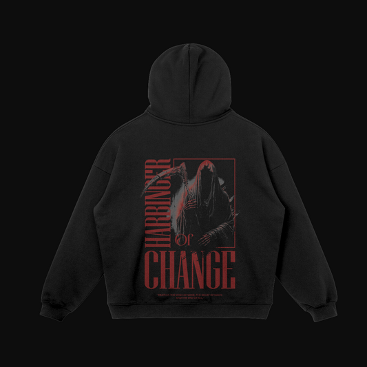 Harbinger of Change - True Black Fleece-Lined Hoodie