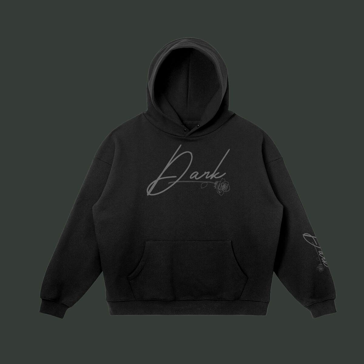 Black Rose - True Black Fleece-Lined Hoodie