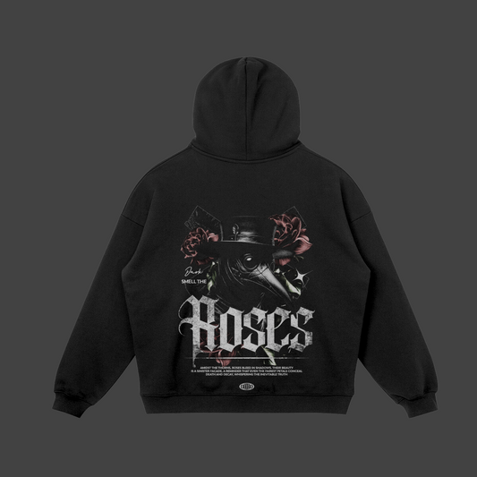 Smell the Roses - True Black Fleece-Lined Hoodie