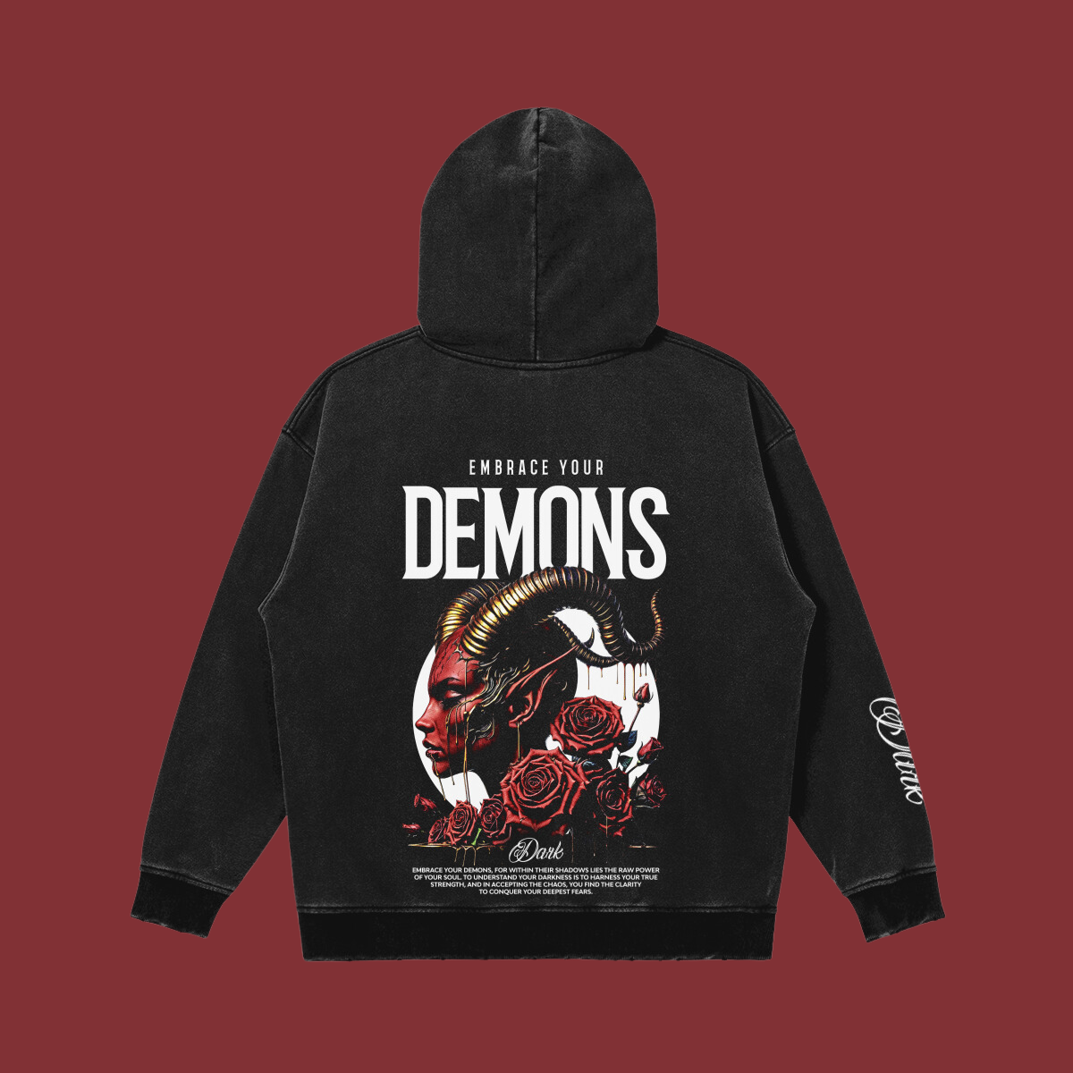 Embrace Your Demons - Snow Wash Hoodie